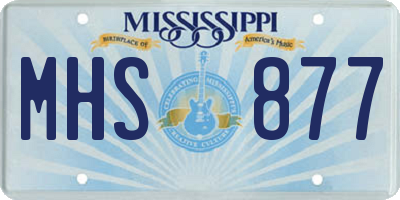 MS license plate MHS877