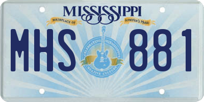 MS license plate MHS881