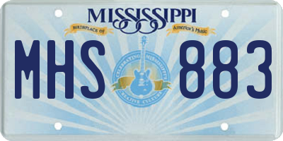 MS license plate MHS883