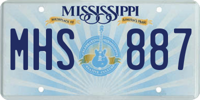 MS license plate MHS887