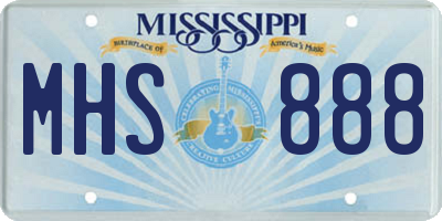 MS license plate MHS888