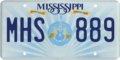 MS license plate MHS889