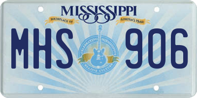 MS license plate MHS906