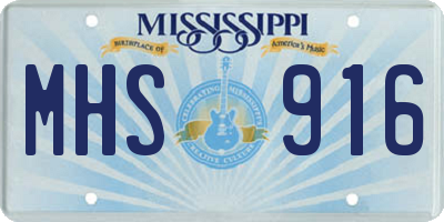 MS license plate MHS916