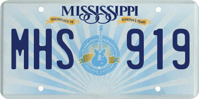 MS license plate MHS919