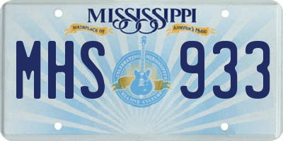 MS license plate MHS933