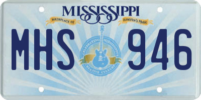 MS license plate MHS946