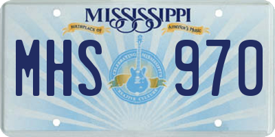 MS license plate MHS970