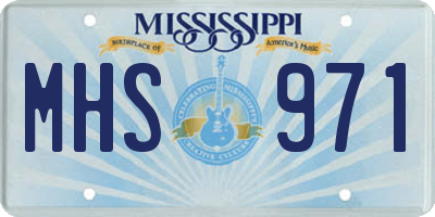 MS license plate MHS971