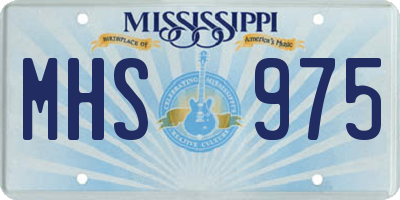 MS license plate MHS975