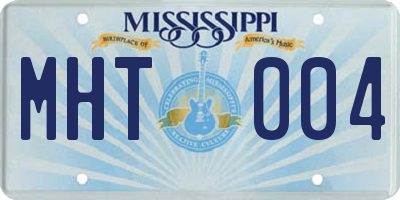 MS license plate MHT004