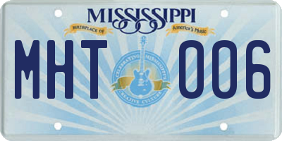 MS license plate MHT006