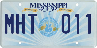 MS license plate MHT011