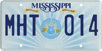 MS license plate MHT014