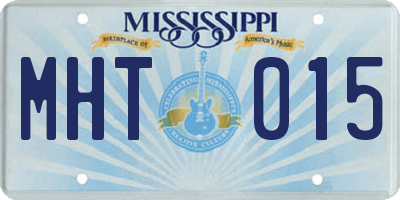 MS license plate MHT015