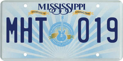 MS license plate MHT019