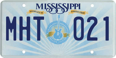 MS license plate MHT021