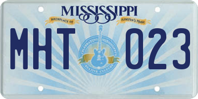 MS license plate MHT023