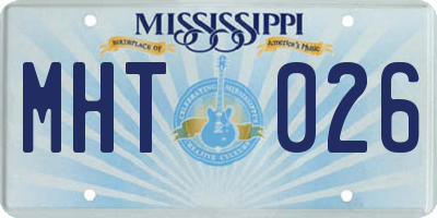 MS license plate MHT026