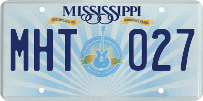 MS license plate MHT027