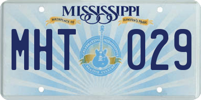 MS license plate MHT029