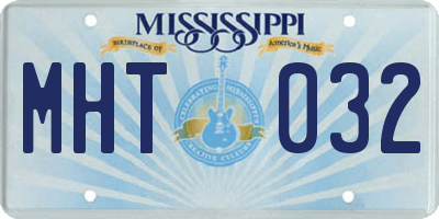 MS license plate MHT032