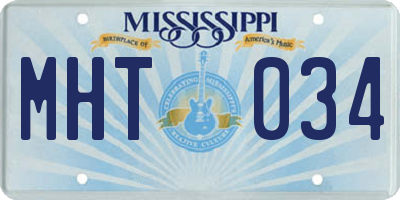 MS license plate MHT034