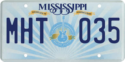 MS license plate MHT035