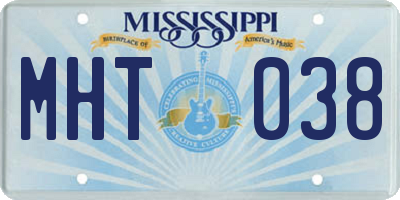 MS license plate MHT038