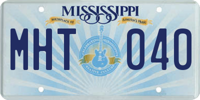 MS license plate MHT040