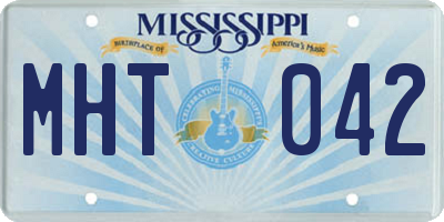 MS license plate MHT042