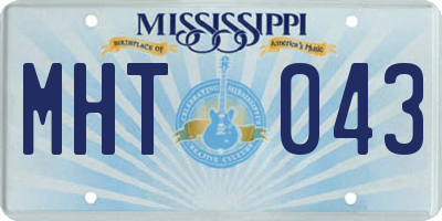 MS license plate MHT043