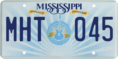 MS license plate MHT045