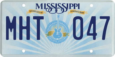 MS license plate MHT047