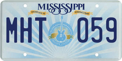 MS license plate MHT059