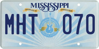 MS license plate MHT070