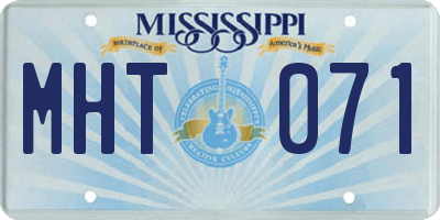 MS license plate MHT071