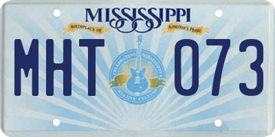 MS license plate MHT073