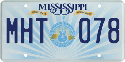 MS license plate MHT078
