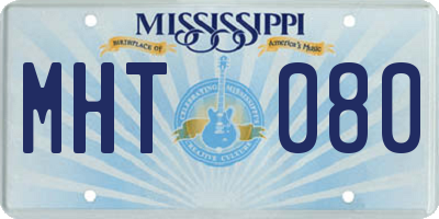 MS license plate MHT080