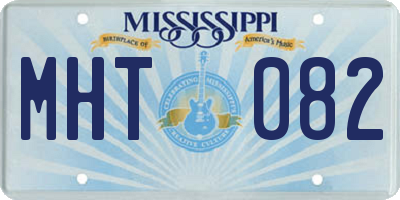 MS license plate MHT082