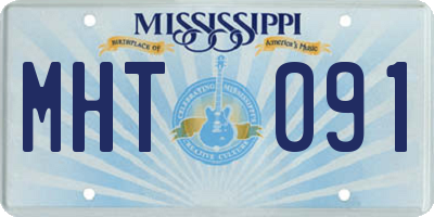 MS license plate MHT091