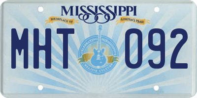 MS license plate MHT092