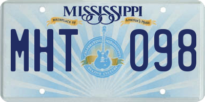 MS license plate MHT098