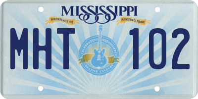 MS license plate MHT102
