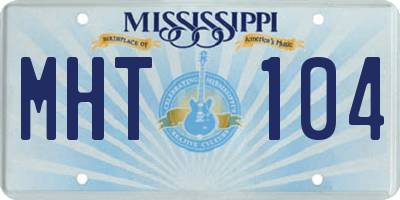 MS license plate MHT104