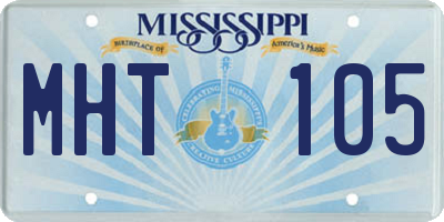 MS license plate MHT105