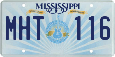 MS license plate MHT116