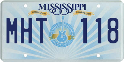 MS license plate MHT118