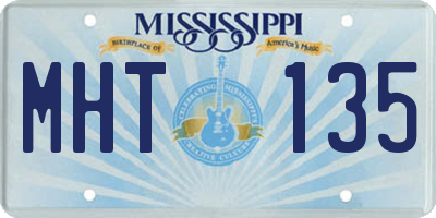 MS license plate MHT135